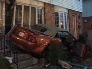 A vehicle crashed into the front of a duplex on Culver Dr., April 19, 2017. Photo courtesy of Anita Garnet.