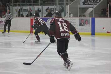 The Chatham Maroons take on the Strathroy Rockets, February 3, 2016. (Photo courtesy of Jocelyn McLaughlin)