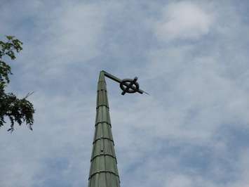 St. Andrews Presbyterian Church cross damaged in the storm on July 18, 2015. (Photo courtesy of Laura Austin via Twitter)