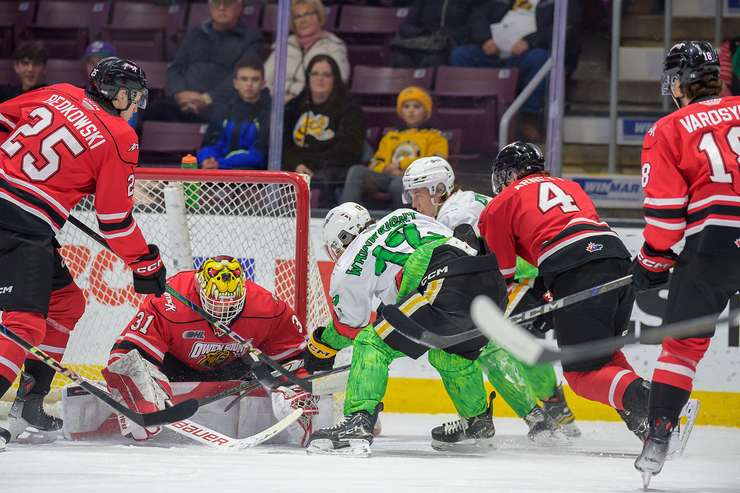 Sarnia Sting host Owen Sound on December 14, 2024 (Photo by: Darren Metcalfe Photography)