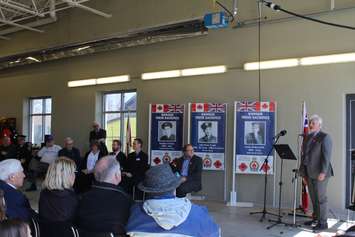 MPP for Chatham-Kent-Essex Rick Nicholls speaking during the ceremony. April 5, 2017. (Photo by Natalia Vega)