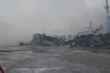 Front of building destroyed by fire (blackburnnews.com photo)
