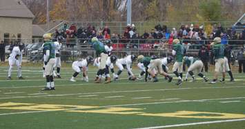 St. Pat's and Northern line up in the 2016 Senior Boys Football Finals.  Nov 19 ,2016 (photo by Jake Jeffrey)