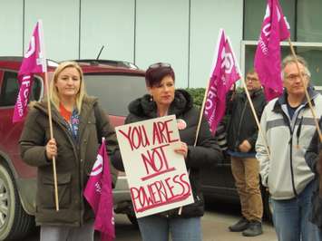 Roughly 100 people marched from Dundas St. to Rectory St. on November 27, 2017, in memory of Josie Glenn who was found murdered the previous month. (Photo by Miranda Chant, Blackburn News) 
