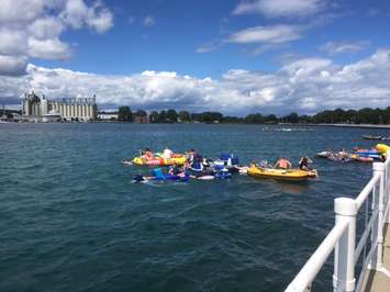 Participants in the Pt. Huron float down blown into Sarnia Bay. August 21, 2016 BlackburnNews.com photo by Melanie Irwin.