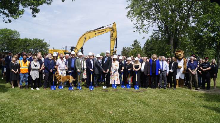 Attendees of the Lambton College residence groundbreaking (Photo by: Lindsay Newman/ Blackburn Media)