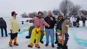 Bayside Brewing Company's first annual 'Chuck a Chicken' event in Erieau on February 23, 2019. (Photo courtesy Brent Wilken) 