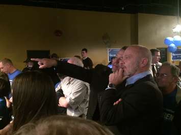 Chatham-Kent-Leamington Conservative MP Dave Van Kesteren at his campaign HQ, October 19, 2015 (Photo by Mike James)