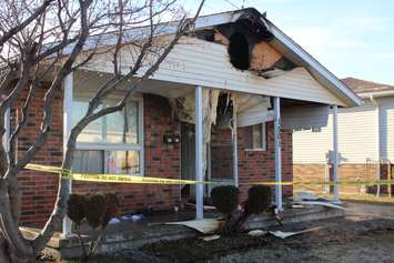 Damage after a house fire at 1501 Reading St. in Windsor, January 6, 2016.  (Photo by Adelle Loiselle)
