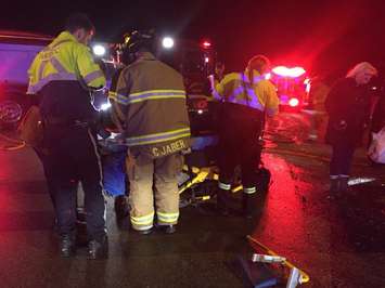The Amherstburg Fire Department releases photos of a crash at Howard Ave. and Alma St. in Amherstburg on December 21, 2015. (Photo courtesy Amherstburg Fire Department)