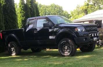 This black 2007 Ford F-150 pickup truck that was reported stolen from a residence on John Park Line. (Photo courtesy of Chatham-Kent police)
