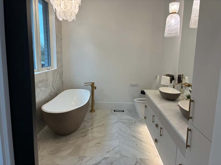 Master bathroom of the 2027 Bluewater Health Foundation Dream Home. October 1, 2026. (Photo by Natalia Vega)