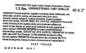 Some tart shells with these labels are being recalled by the Canadian Food Inspection Agency. (Photo courtesy of the Canadian Food Inspection Agency)