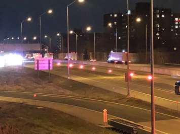 Highway 402 crash Jan. 17, 2019 (Photo courtesy of Greg Grimes)