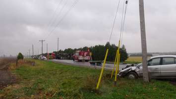 A crash that took place on Kent Bridge Road and River Line during a very wet November 4 (Photo by Jake Kislinsky).