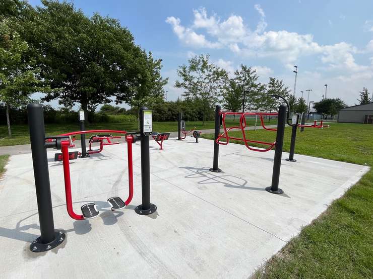 Adult fitness equipment installed at Centennial Park in Watford (Submitted photo)