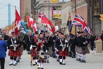 Hundreds gather at Windsor's cenotaph during a Remembrance Day ceremony on November 9, 2014. (Photo by Jason Viau)