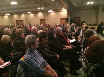 The Erie-St. Clair LHIN holds a special meeting at the Roma Club in Leamington on November 12, 2014 regarding the proposed closure of the obstetrics ward at Leamington District Memorial Hospital. (Photo by Ricardo Veneza)