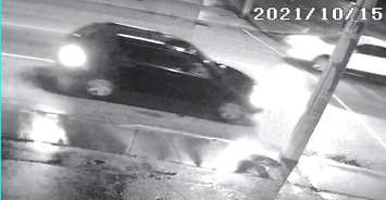 A surveillance camera image of a vehicle seen in the area of a fatal hit and run on Janette Avenue in Windsor, October 15, 2021. Image provided by Windsor Police.