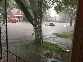 Windsor residents deal with widespread flooding in the city,
 August 29, 2017. (Photo courtesy of Dora Amelia Belanger)