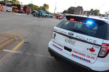 Emergency crews respond to a crash at the intersection of Huron Church Rd. and Tecumseh Rd. W, July 21, 2015. (Photo by Jason Viau)