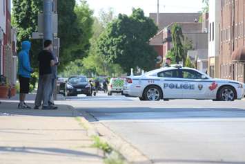 Windsor block off area of Pillette Rd. and Wyandotte St. E before arresting a gunman, June 1, 2016. (Photo by Jason Viau)