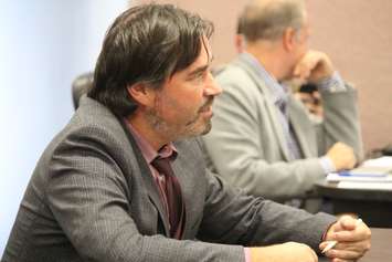 Windsor resident Kieran McKenzie is pictured attending a special meeting on October 29, 2015 as Windsor city council debates hiring an in-house auditor general. (Photo by Ricardo Veneza)