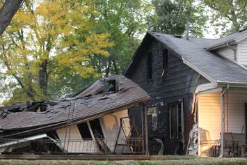 Officials from the Office of the Ontario Fire Marshal are investigating a house explosion in the 1400-block of Francois Rd. in Windsor, October 21, 2015.  (Photo by Adelle Loiselle)