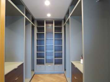 A walk-in closet in the Millstone Dream Home  on  Silver Creek Circle. (Photo by Miranda Chant, Blackburn News) 