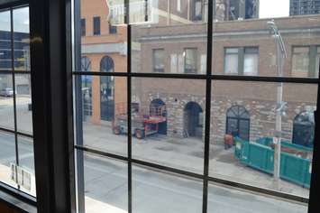 The former Chatham Beer Market, under development, is seen from a window of the former fish market on October 15, 2018. Photo by Mark Brown/Blackburn News.