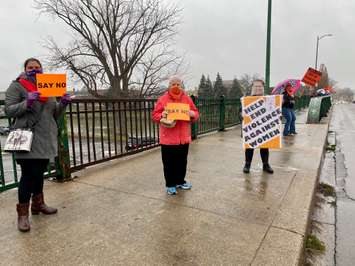 Zonta Club Rally on the Bridge in Chatham on November 25, 2020 (Photo by Allanah Wills)
