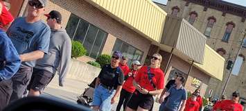 The Torch Run for Special Olympics Ontario begins in Wingham.  Photo by Janice MacKay