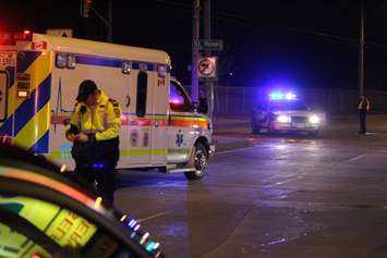 Emergency crews respond to a multi-vehicle crash on Wyandotte St. E at St. Rose Ave., March 31, 2015. (Photo by Jason Viau)