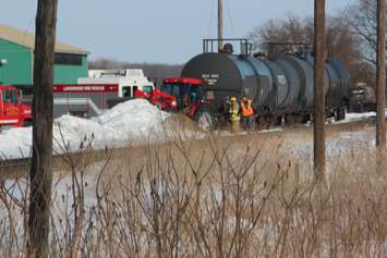 One person has died following an accident in the 400 block of Elmstead Rd. in Lakeshore on February 27, 2015. (Photo by Jason Viau)