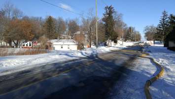 A detached garage fire on Blackwell Side Rd. January 4, 2018. (Photo by Colin Gowdy, Blackburn News)