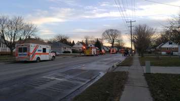 Firefighters respond to a house fire on Indian Rd. N, January 26, 2018. 
(Photo by BlackburnNewsSarnia.com)