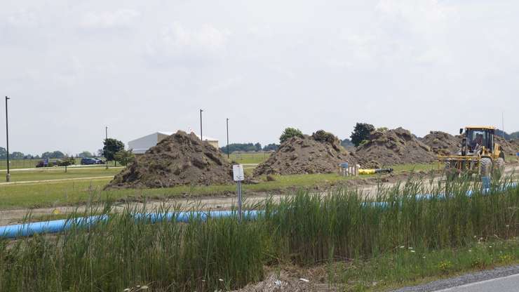 Construction on Telfer Road near the Sarnia Chris Hadfield Airport (Photo by: Lindsay Newman/ Blackburn Media)