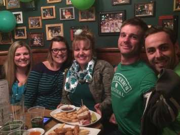 Revellers celebrate St. Patrick's Day at Gilligan's Restaurant in Leamington. (Photo by Ricardo Veneza)