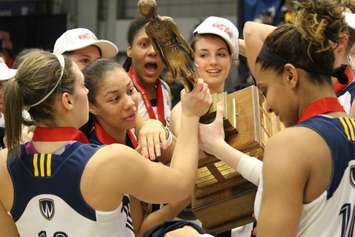 The Windsor Lancers women's basketball team captured its fourth consecutive CIS championship at the St. Denis Centre on March 16, 2014. (Ricardo Veneza)
