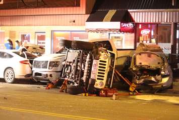 Emergency crews respond to a multi-vehicle crash on Wyandotte St. E at St. Rose Ave., March 31, 2015. (Photo by Jason Viau)