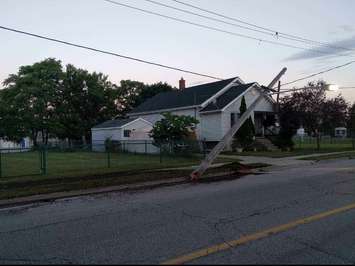 Single vehicle crash on St. Clair St. June 24,
 2017 (Photo courtesy of Pt. Edward Fire and Rescue Facebook)
