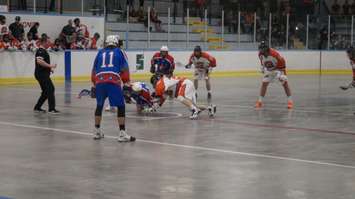 Pt Edward Pacers in action against Welland on May 6, 2017 (Photo by Jake Jeffrey)