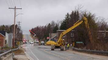 Hwy. 6 through Willamsford blocked off due to flooding. (Photo by Kirk Scott)