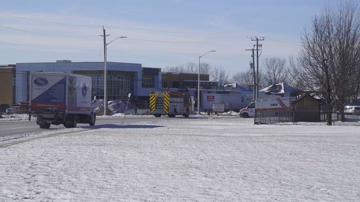 Truck fire closes section of The Rapids Parkway. January 17, 2024. (Photo by Natalia Vega)