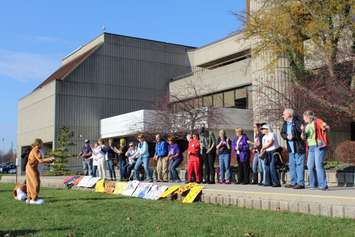 Animal cruelty protesters gather outside of the Chatham Courthouse. November 5, 2015. (Photo by Matt Weverink)