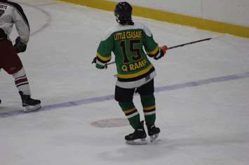 The Wallaceburg Lakers face off against the Alvinston Flyers, September 30, 2015.  (Photo courtesy of Jocelyn McLaughlin)