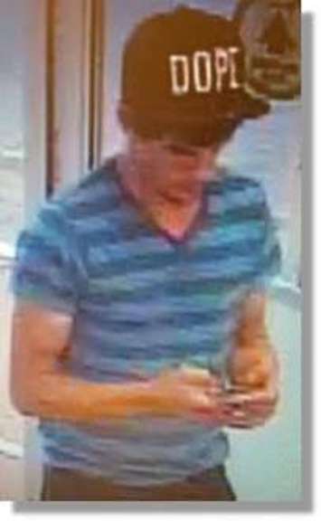 Photo of a suspect accused of stealing a pregnancy tester. (Photo courtesy of the Chatham-Kent Police Service)