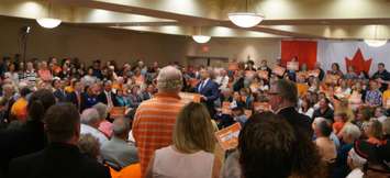 NDP Leader Tom Mulcair in Point Edward Aug 26, 2015. BlackburnNews.com photo by Jake Jeffery.