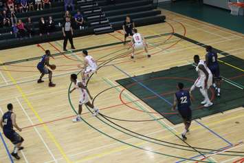 The Windsor Lancers vs. the Fanshawe Falcons during the exhibition game. October 4, 2016. (Photo by Natalia Vega)