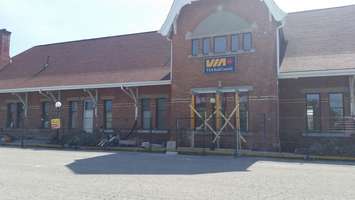 Work underway at Sarniia Via Rail Station, Sept 2016. BlackburnNews.com photo by Stephanie Chaves.